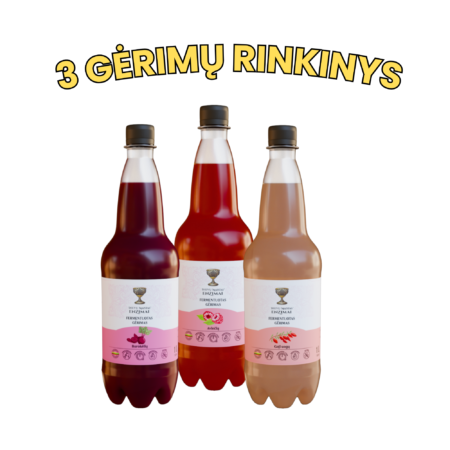 3 vnt. fermentuotų gėrimų rinkinys