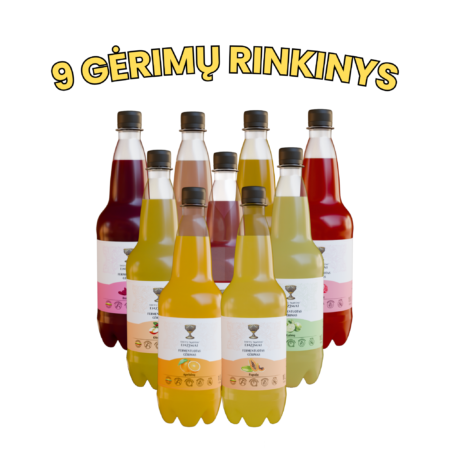 9 vnt. fermentuotų gėrimų rinkinys